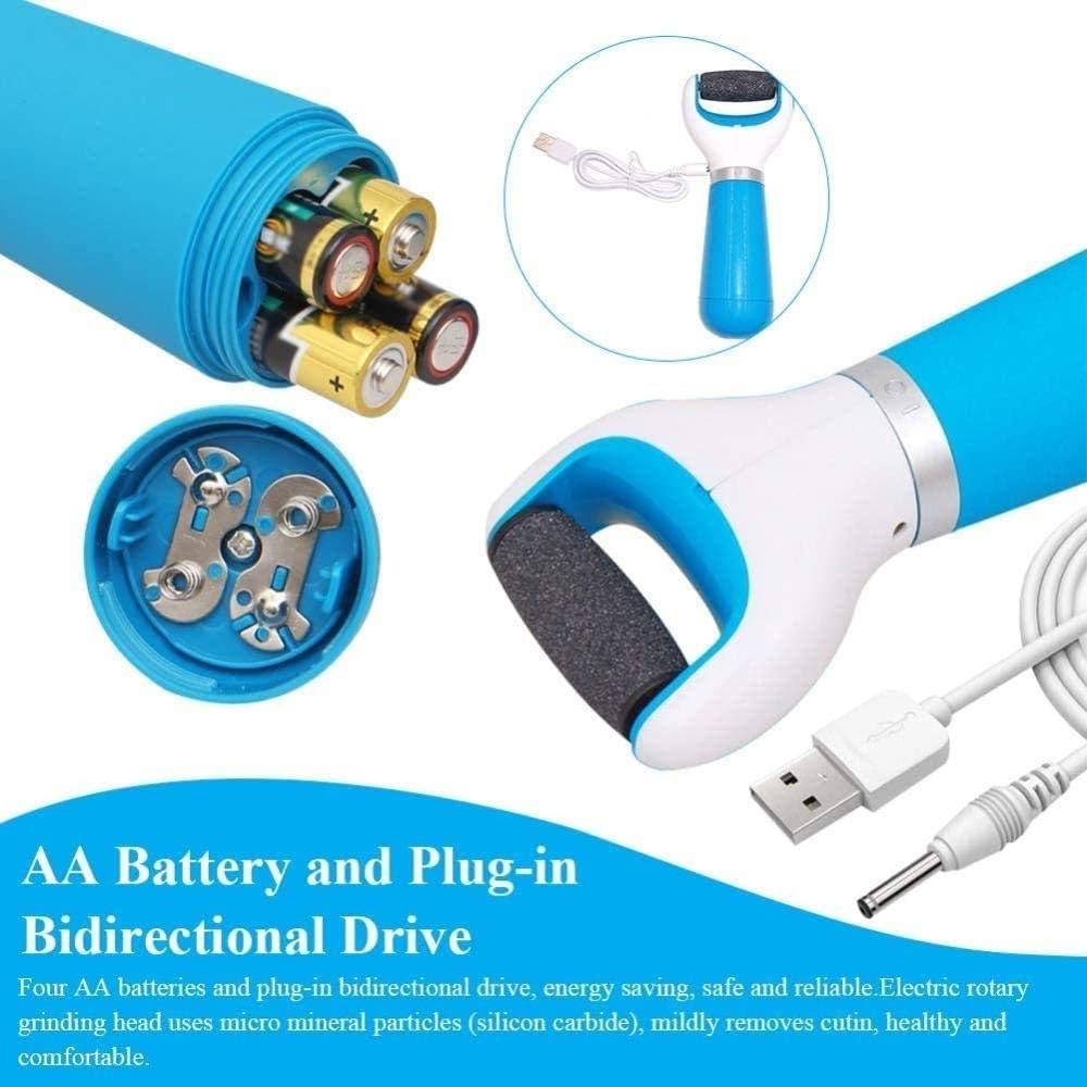 Lima elettrica per la rimozione dei calli – Ricarica USB e batteria a doppio uso con 2 rulli in pomice minerale