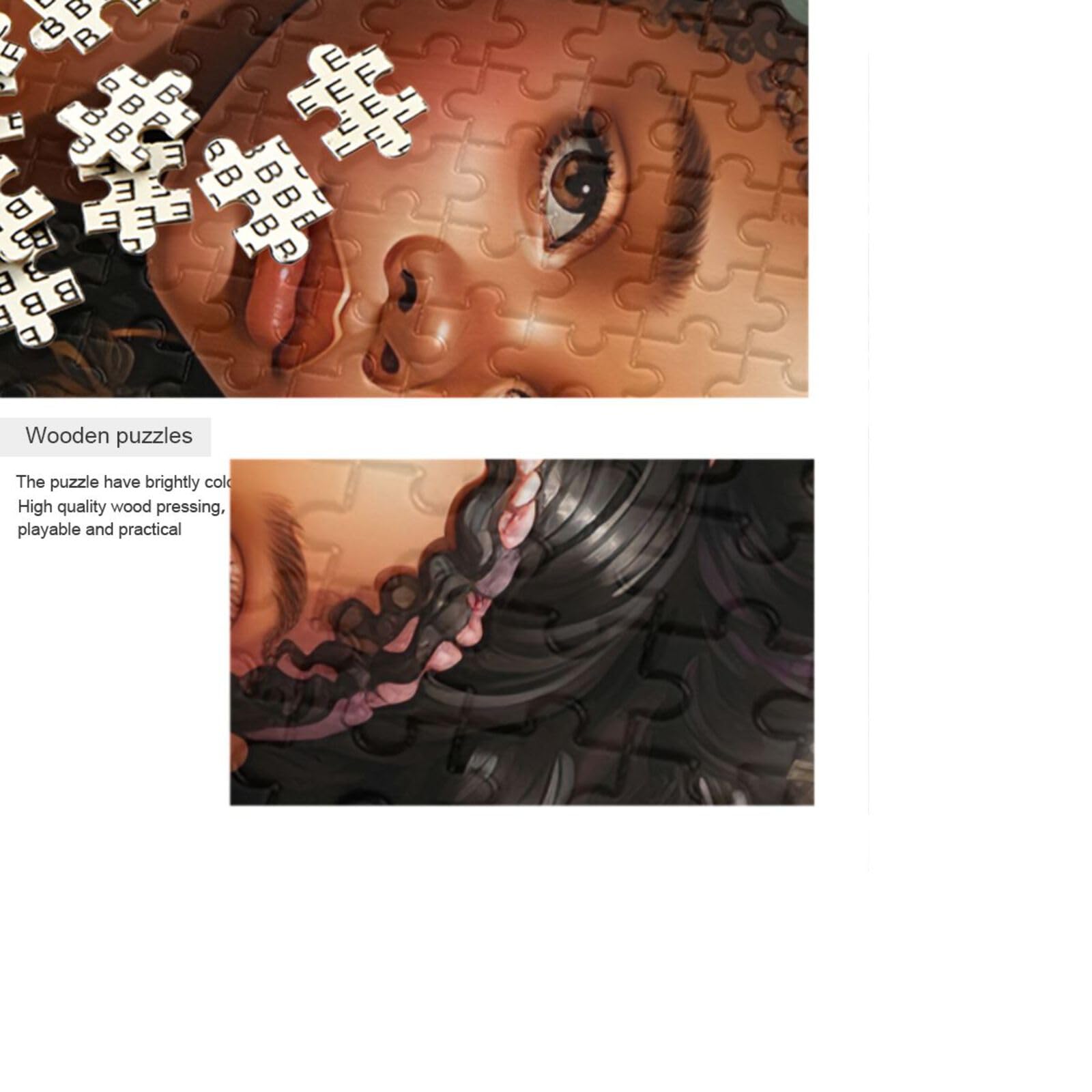 500 Piece Jigsaw Puzzle - African American Girl Art, Educational Family Game, 29.5x19.7 Inches - View #3
