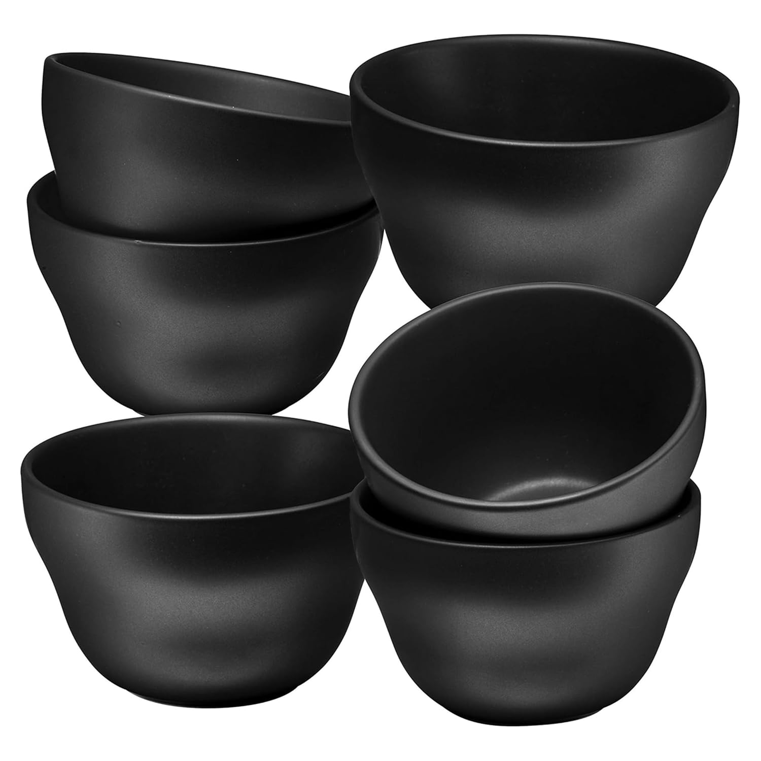 Amazon.com | Bruntmor Set of 6 Ceramic Dessert Bowls - 8 Oz Chip
