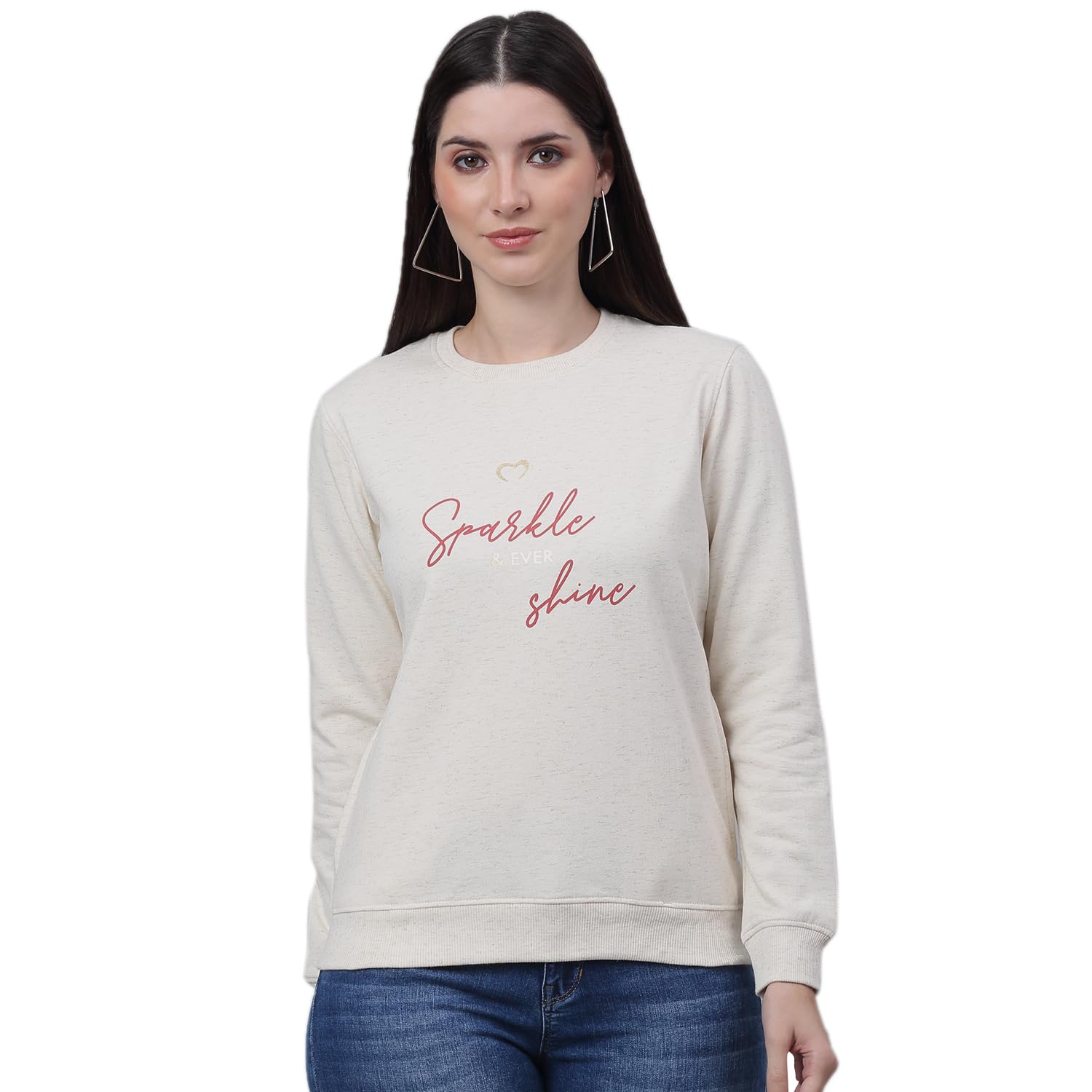 Printed Beige Round Neck Full Sleeves Regular Fit Women Casual Sweatshirt | Casual Winter Sweatshirts for Women | Ladies Sweatshirts for Winter Wear (P_LSWS00044_BEIGEMELANGE)-image-36