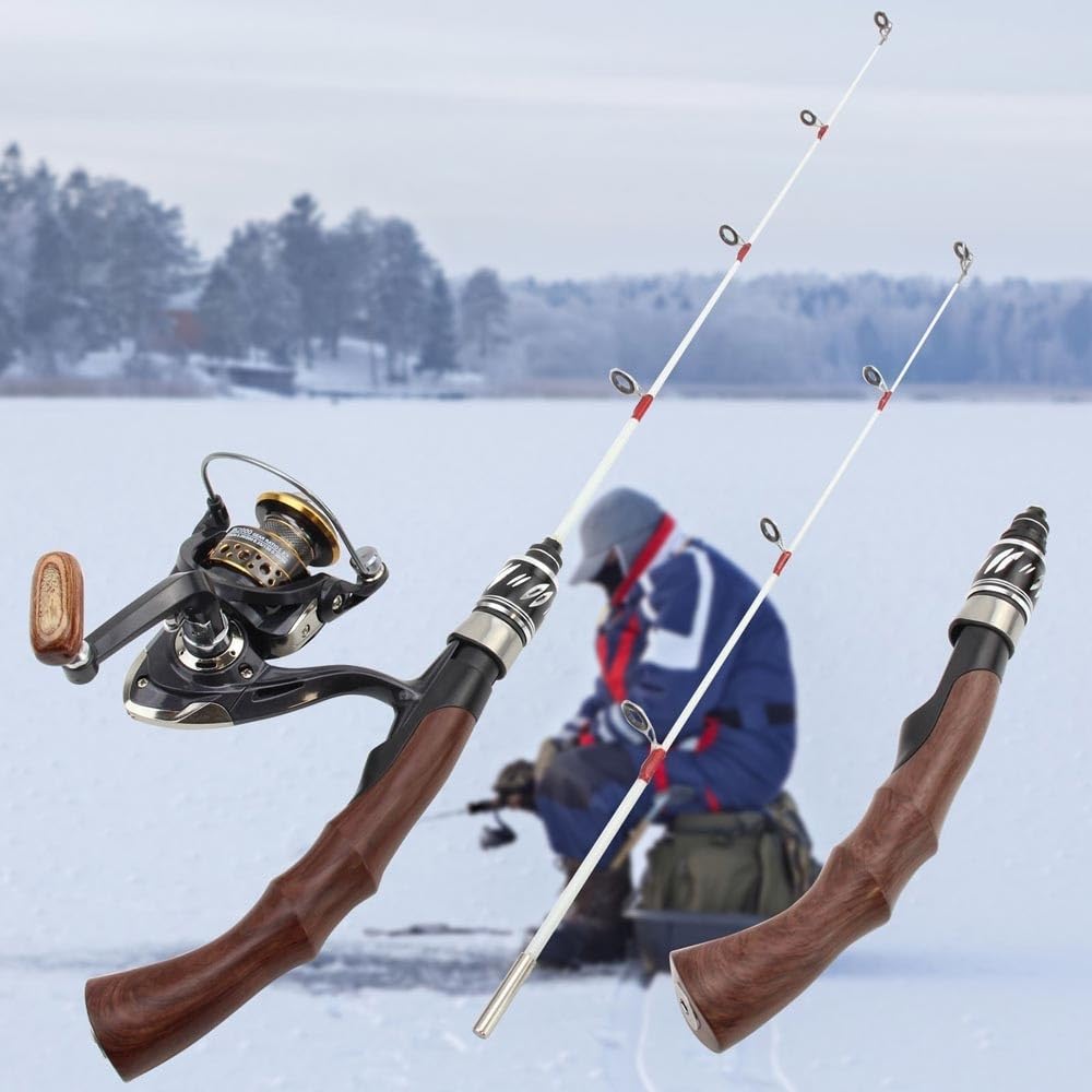 wędka Wędka do połowu zimowego 62cm, kołowrotek, wędka do połowu podlodowego, zestaw Superhard Carbon Rod i Spinning Reel sprzęt wędkarski
