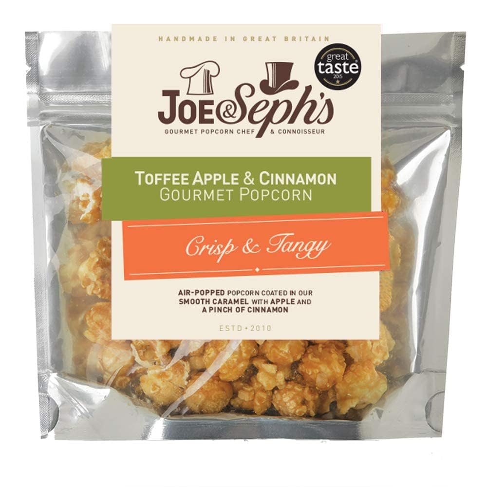 Joe & Seph's Toffee Apple with Cinnamon Popcorn 32g Handmade UK Gluten Free