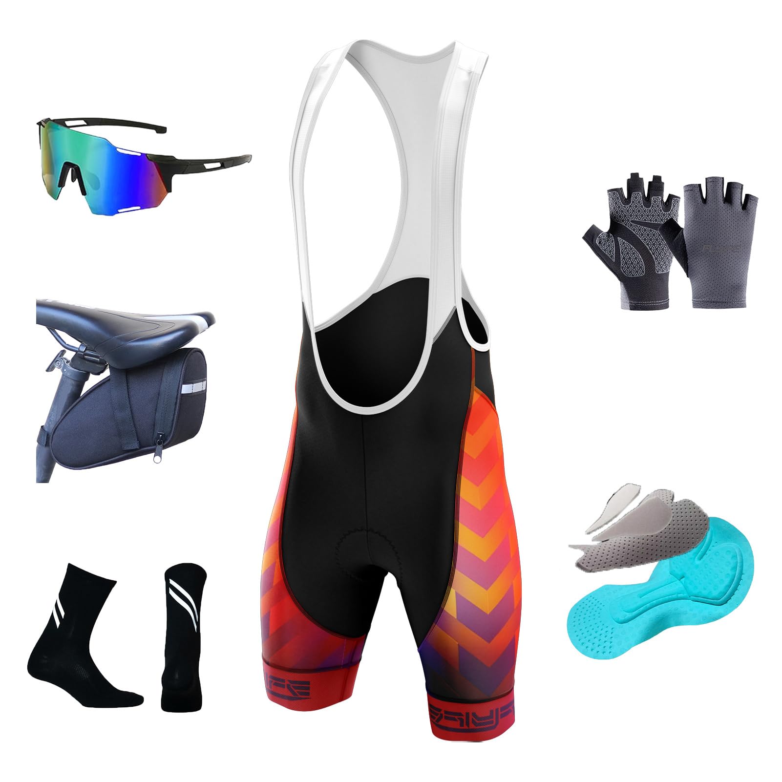 Culotte Ciclismo Hombre - Pantalón MTB con Badana Antideslizante 8D, Mallas Elasticas Transpirables para Bicicleta de Montaña/Ruta - Hombre Ciclista - Acolchado Ligero y Resistente