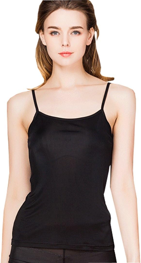 METWAYWomens Silk Camisole/Spaghetti Strap Mulberry Silk Cami Tops/Stretchable Real Knit Silk Tank Undershirt for Layerling