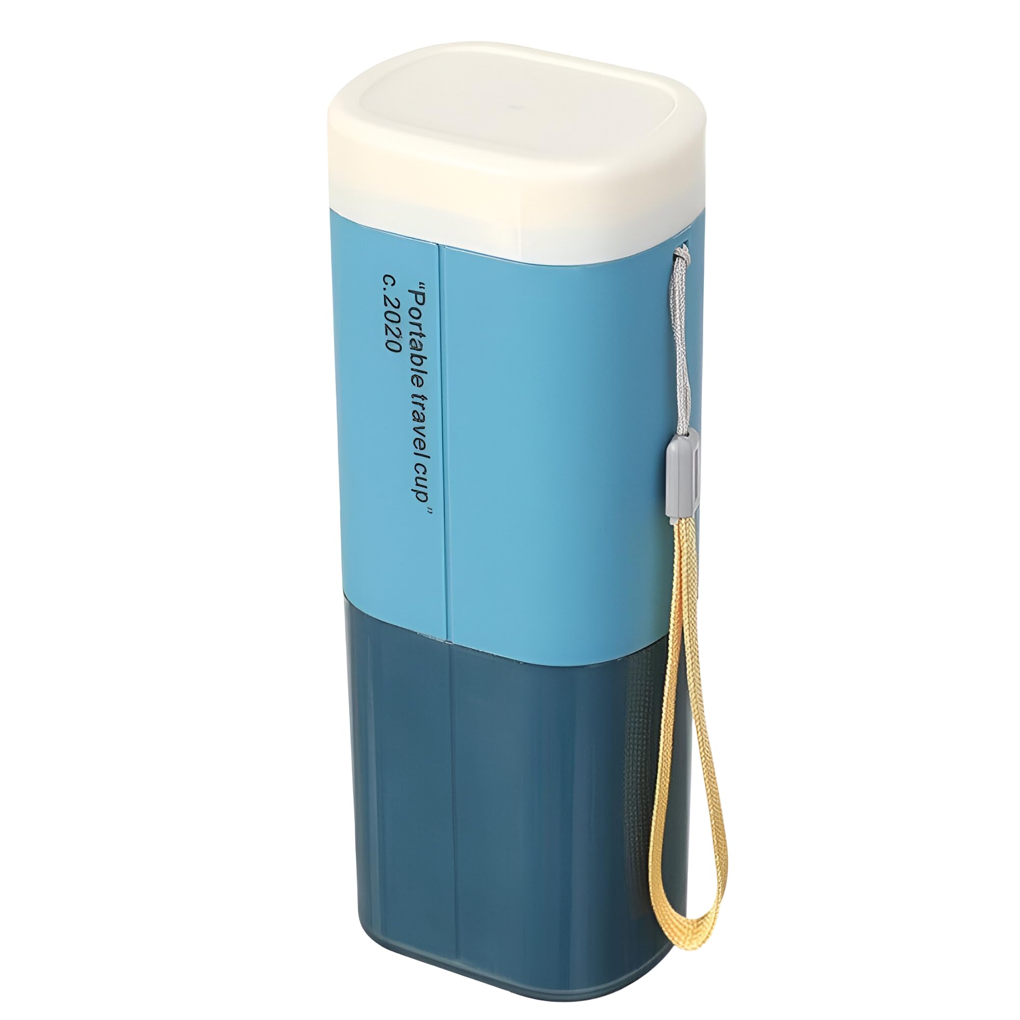 Plastic Travel Toothbrush Case Cover | Multifunctional Toothpaste & Towel Holder | Portable Wash Cup Organizer Storage Container Box for Business Trips & Travel | Blue