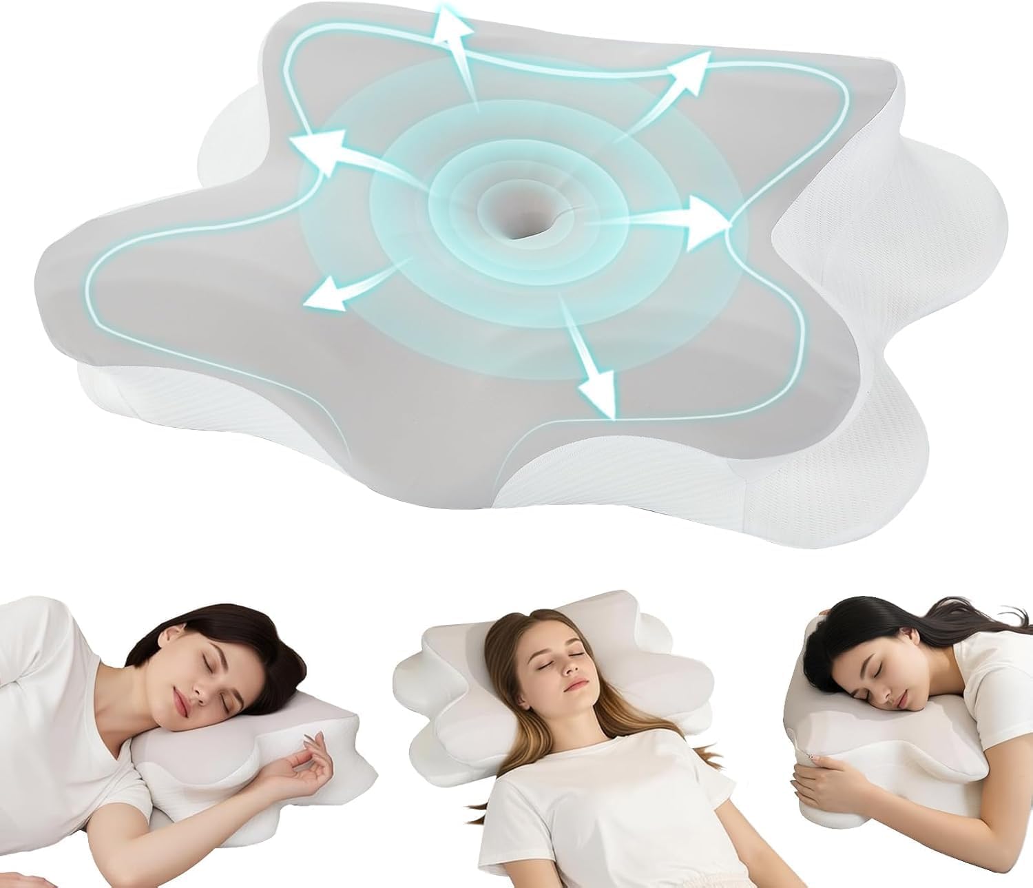 Cuscino Cervicale, Cuscino Memory Foam per Dormire, Cuscino Ortopedico