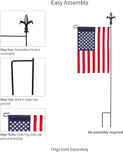 Miniatura 4 de Mástil de bandera de flor de lis negro tamaño jardín