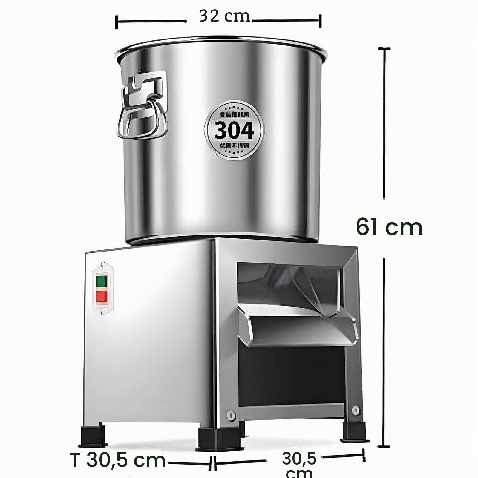 Procesador de Alimentos Comercial de 3500 RPM, Picador eléctrico de Verduras de 1800 W, rallador y triturador de Verduras Profesional, Puerto de alimentación Grande para alimentación Animal.