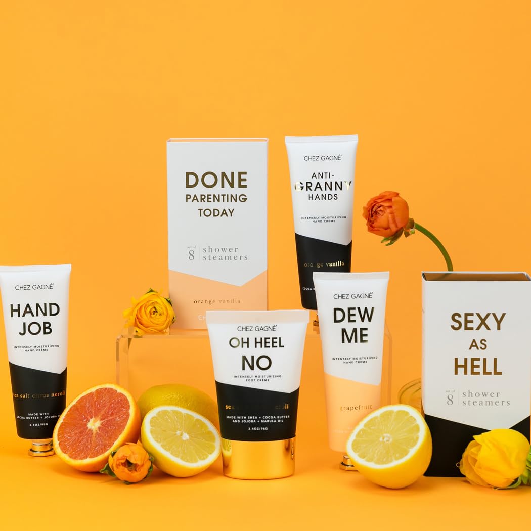 Chez Gagné Intensiv feuchtigkeitsspendende, vegane Handcreme (96 ml), Jojobaöl, Kakaobutter, nicht fettend, schnell einziehend, hergestellt in den USA, Anti-Oma-Hände, Muttertag, lustiges Geschenk für