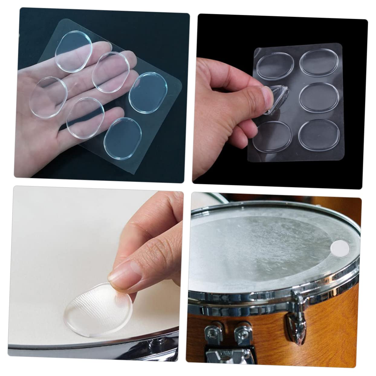 ibasenice 20 Fogli Pad mute per rullante smorzatore per piatti a tamburo tappetini per tamburi Mute per batteria Accessori per batteria smorzatori per rullante ammortizzatori a tamburo
