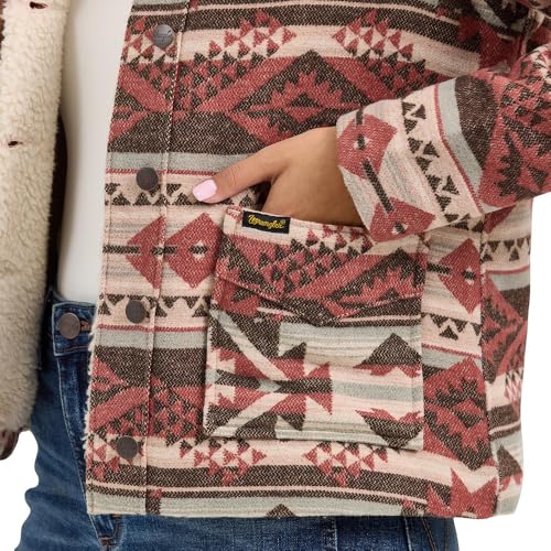 Wrangler Women's Sherpa Lined Jacquard Shacket2