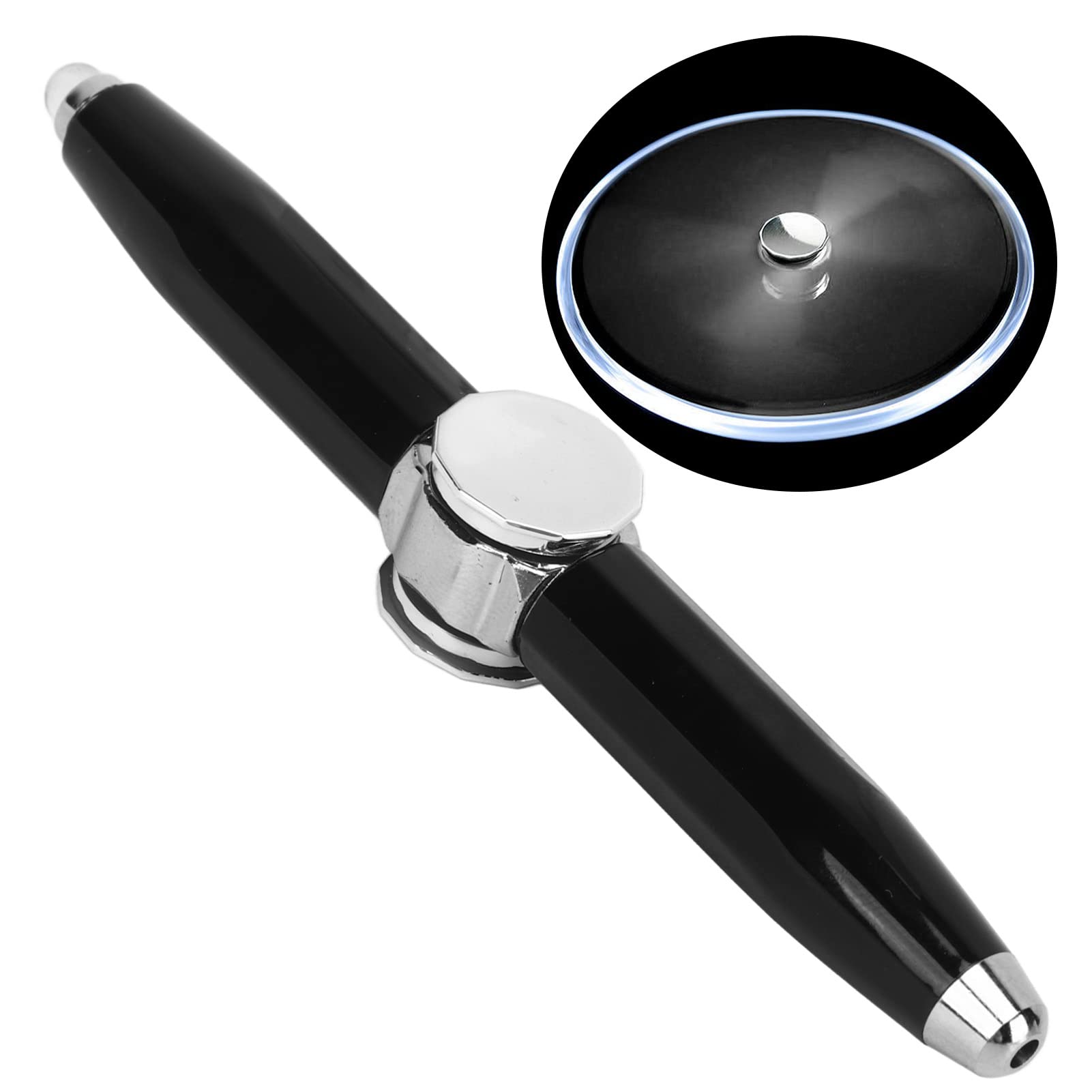 Jiawu Fidget Pen With LED Light - Rotating Ballpoint, Rolling Finger, Stress Reducer, Anti-Anxiety Gift for Business, Adults, Students