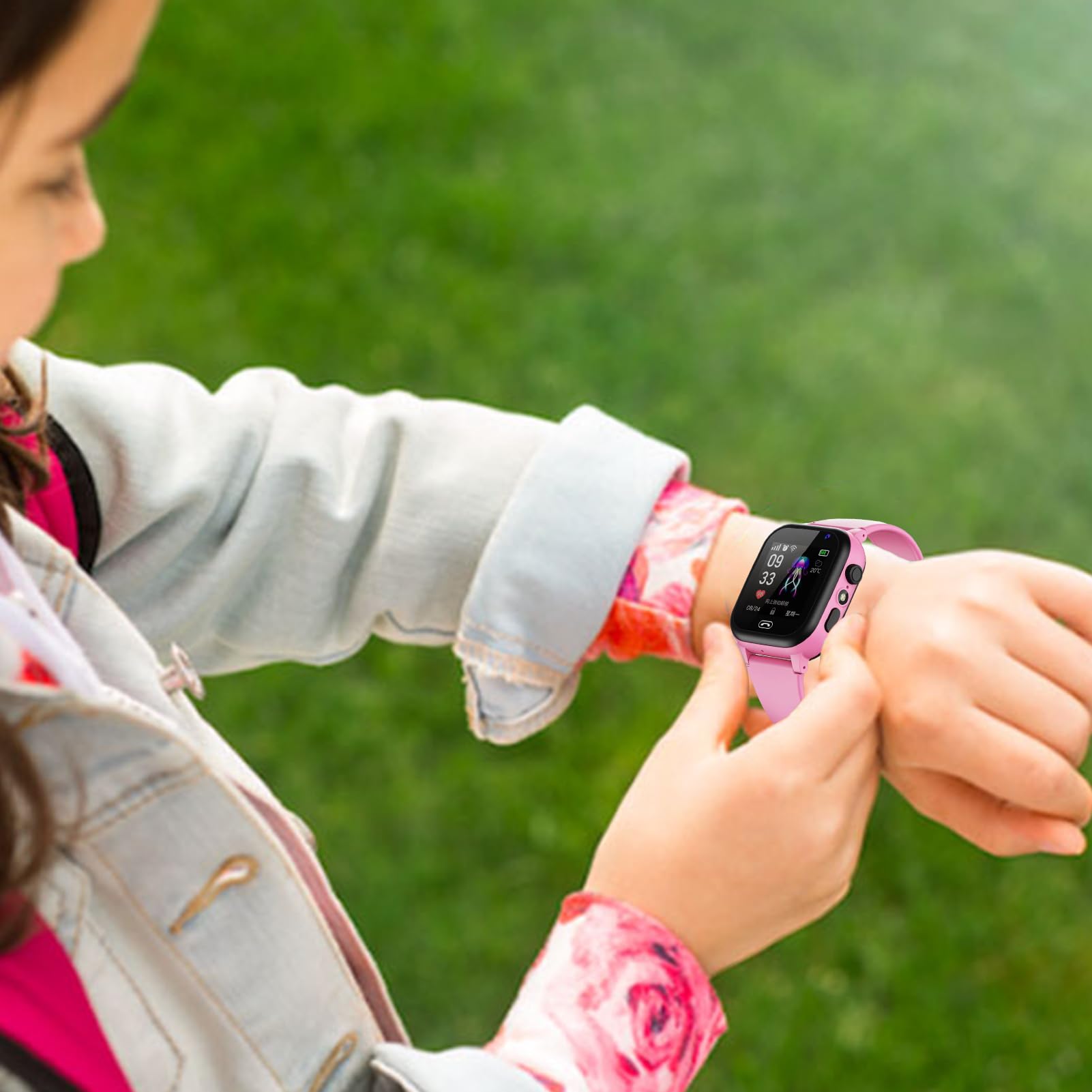 Reloj de teléfono para niños genérico – Reloj inteligente para niños | Smart Wristwatch, multifunción teléfono a mano para niños, cómodo GPS 4G, cámara, recargable Battery Portable for Flashlight