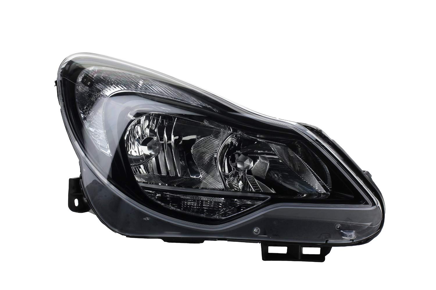 Johns Set di fari alogeni adatto per Opel Corsa D 2011- H7 H1 Rec. sinistro con TFL