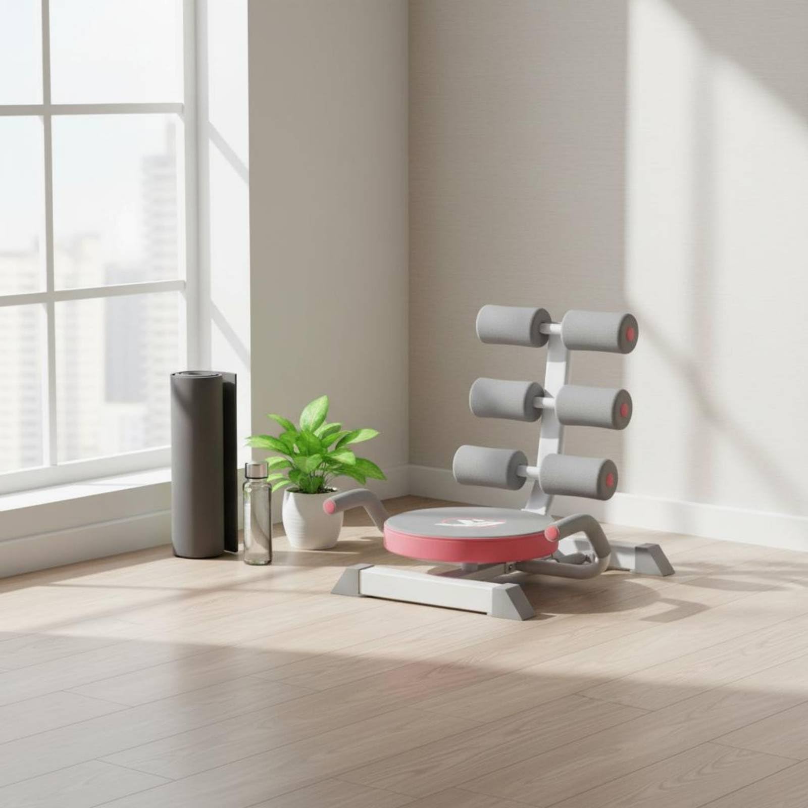 Qianly Allenatore Addominali Pieghevole Facile da Usare Attrezzo Fitness Basso Impatto Attrezzatura Sportiva per Casa