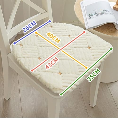 Miniatura 6 de EORNOW Juego de 124 Cojines de asiento antideslizantes de herradura, cojín para silla de comedor con lazos, cojín decorativo para silla de oficina