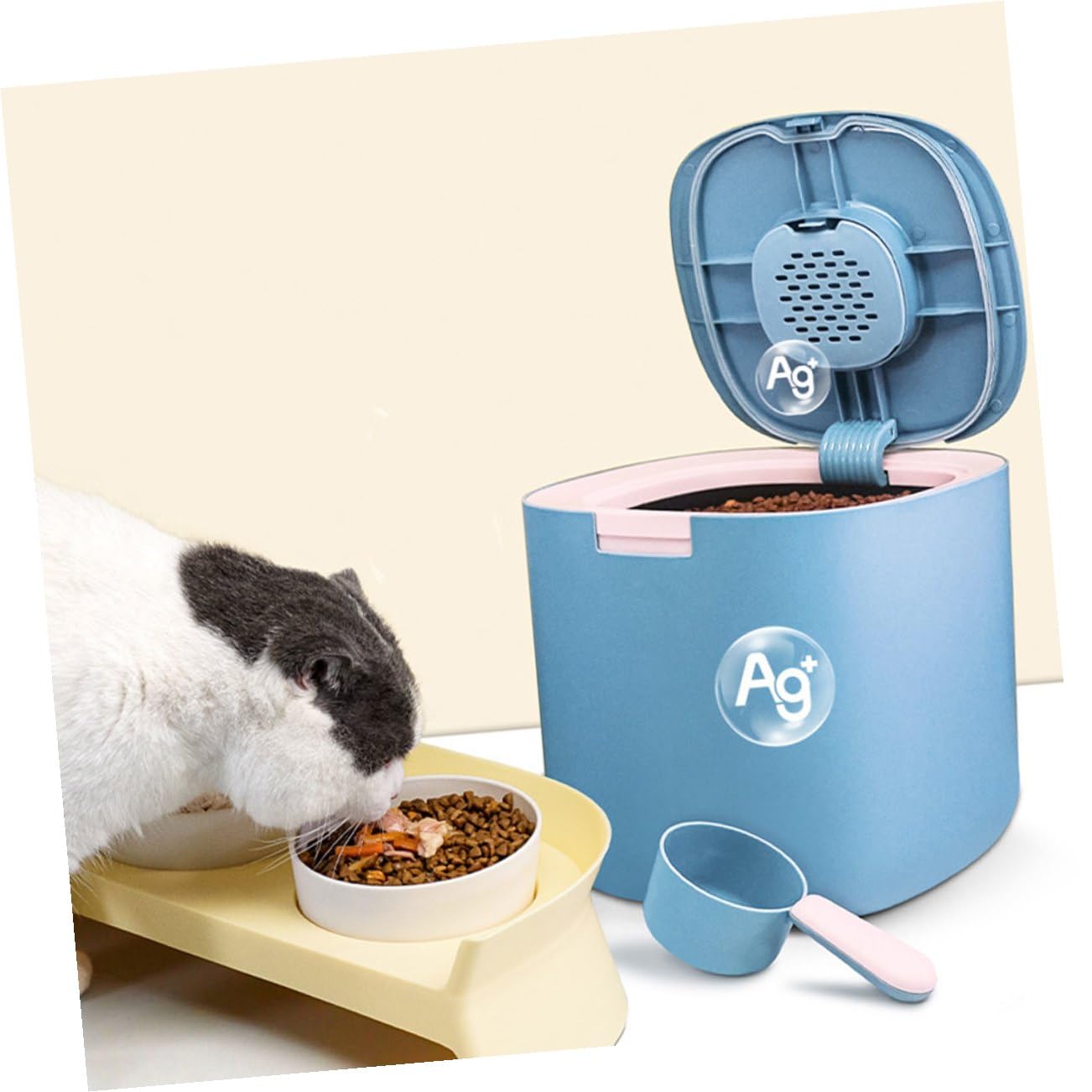Contenedor De Almacenamiento De Comida Para Mascotas De Hermético y Prueba De Humedad Para Pienso De Perro y Gato Diseño Sencillo y Práctico Para Uso Diario