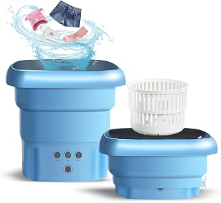 SUCIKORIO Mini Washing Machine, Portable Washing Machines Camping 4.5L 2 in 1 With Sterilization, Removes Dirt, Timing Function For Underwear, Socks, Travel, Outdoor
