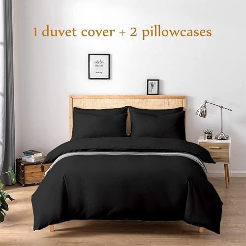 Miniatura 2 de Saferay Green Funda de edredón tamaño Queen juego de funda de edredón de algodón suave y transpirable de 3 piezas, fundas de edredón tamaño Queen