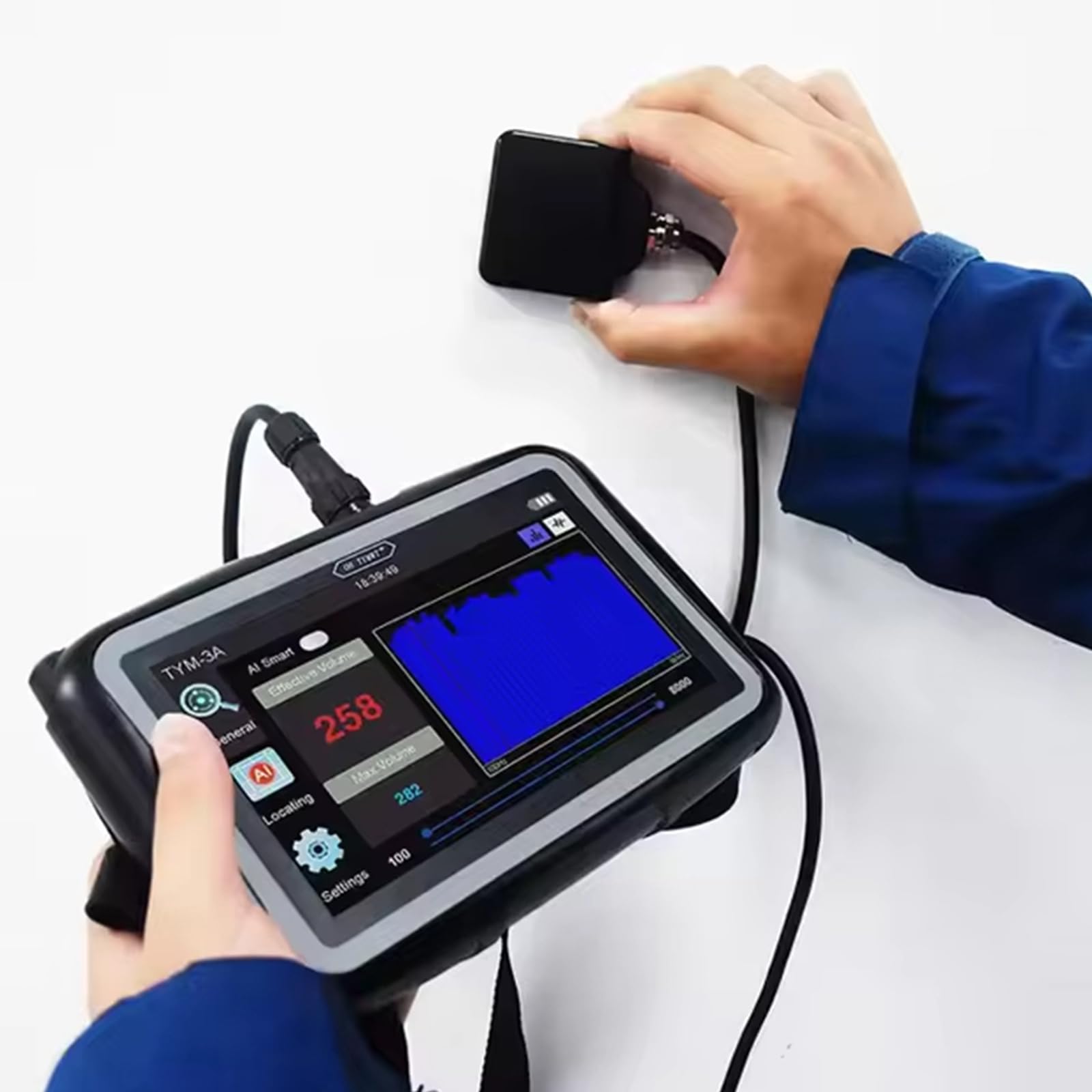 Détecteur de Fuite d'eau Professionnel, capteur géophone de Fuite de tuyaux souterrains avec Casque et Analyse des Vibrations, Outil de plomberie précis pour l'inspection des canalisations