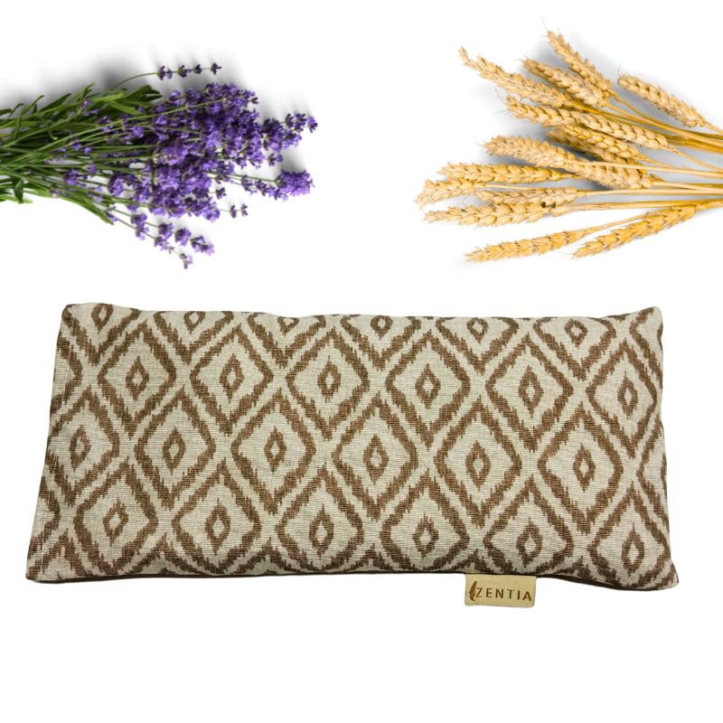 ZENTIA Saco Térmico Semillas Microondas (15x30CM) Dolor Cervical Lumbar Menstrual Relajacion Bebé Cojín Lavanda y Trigo Funda Lavable Bolsa Sirve en Frio y Calor 100% Fabricado en España