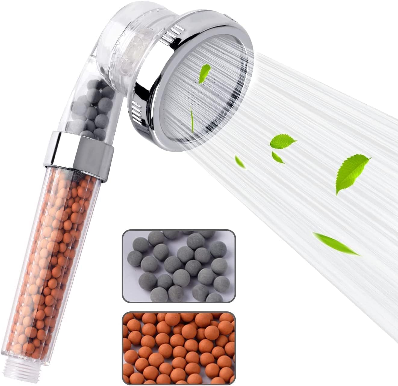 S2C Shower Head with Filter - 3 Modes, High Pressure, Water Saving, 250 Laser-Cut Spray Holes, Easy Install, Purifies for Healthier Skin & Hair