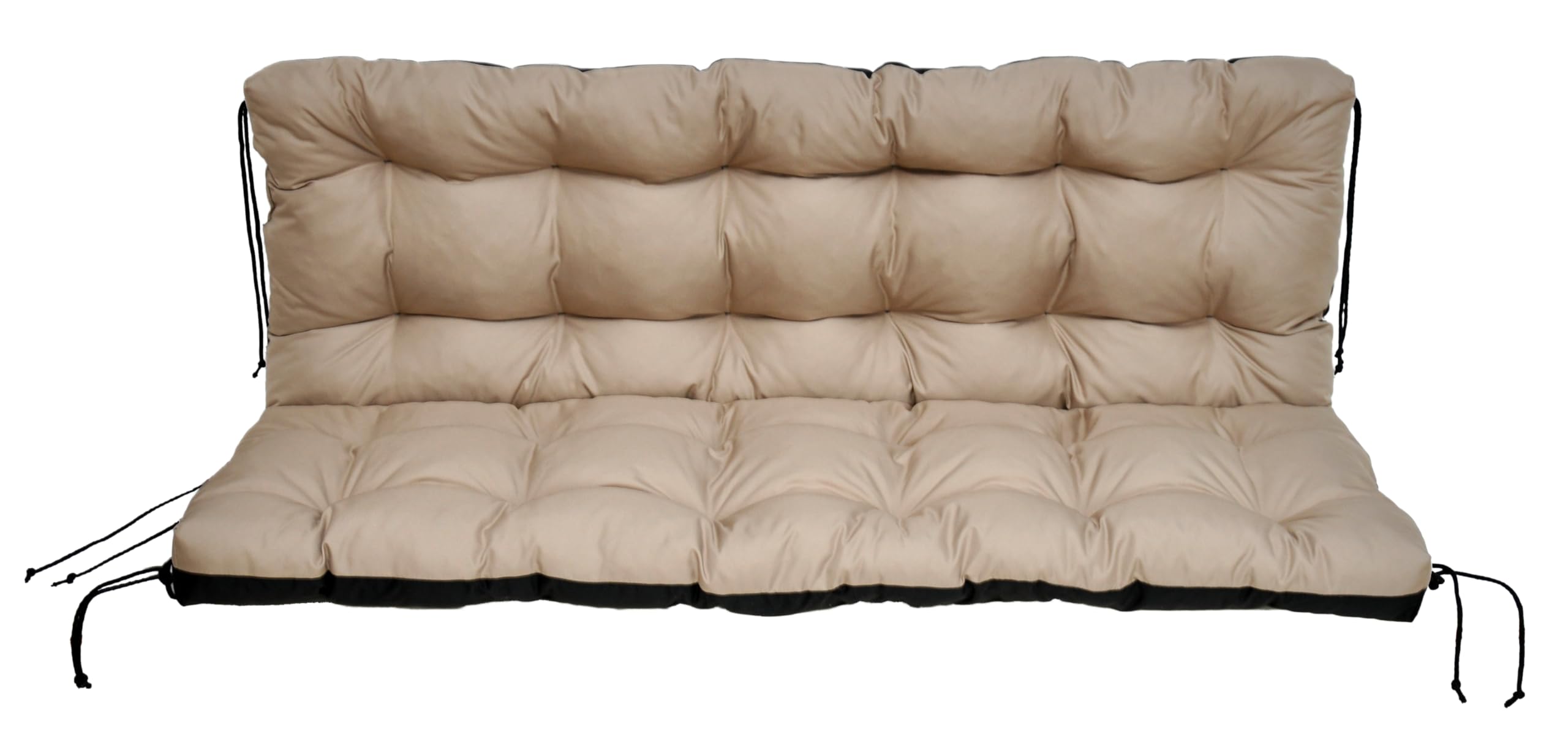 Cojín para columpio de jardín, cojín para columpio de 150 cm, cojín para columpio, cojín para balancín de Hollywood, cojín de jardín, cojín de banco (Beige)