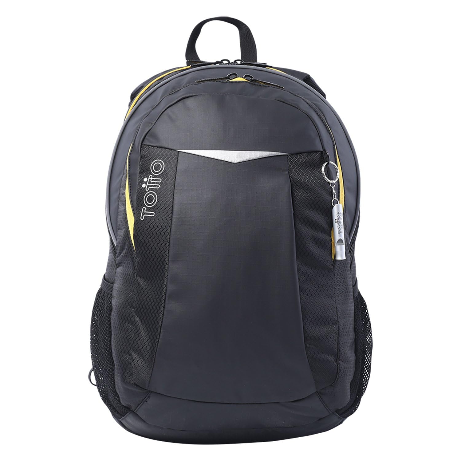 TOTTO - Mochila para Ordenador Portátil de 15,4 Pulgadas, Modelo Titanio 2.0, 3 Compartimentos, 2 Bolsillos Botella, Espaldar Ergonómico con Flujo de Aire, Cómodas Correas en S, Color Negro