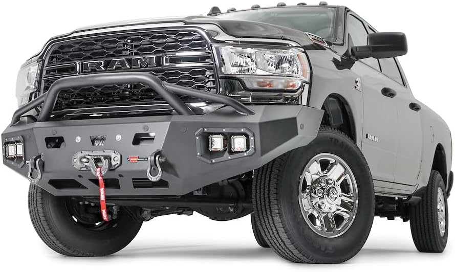 WARN 107003 Ascent HD Front Bumper with Baja Grille Guard, Fits: Dodge Ram 2500/3500/4500/5500 (2020-2021)