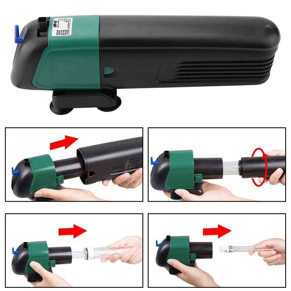 Filtro Sterilizzatore UV Per Acquario - Modello HCF-711, Per Vasche Da 280 A 750 Litri, Elimina Alghe E Batteri