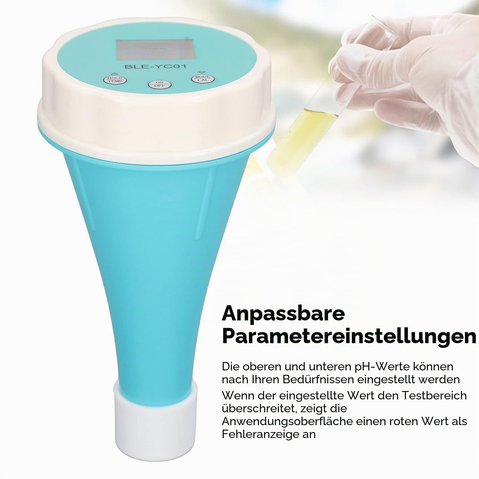 Bluetooth Pool Monitor Digital Pool Wassertester PH CL EC TDS ORP Temperatur 6-in-1 Smart Pool Wasserqualitätstester