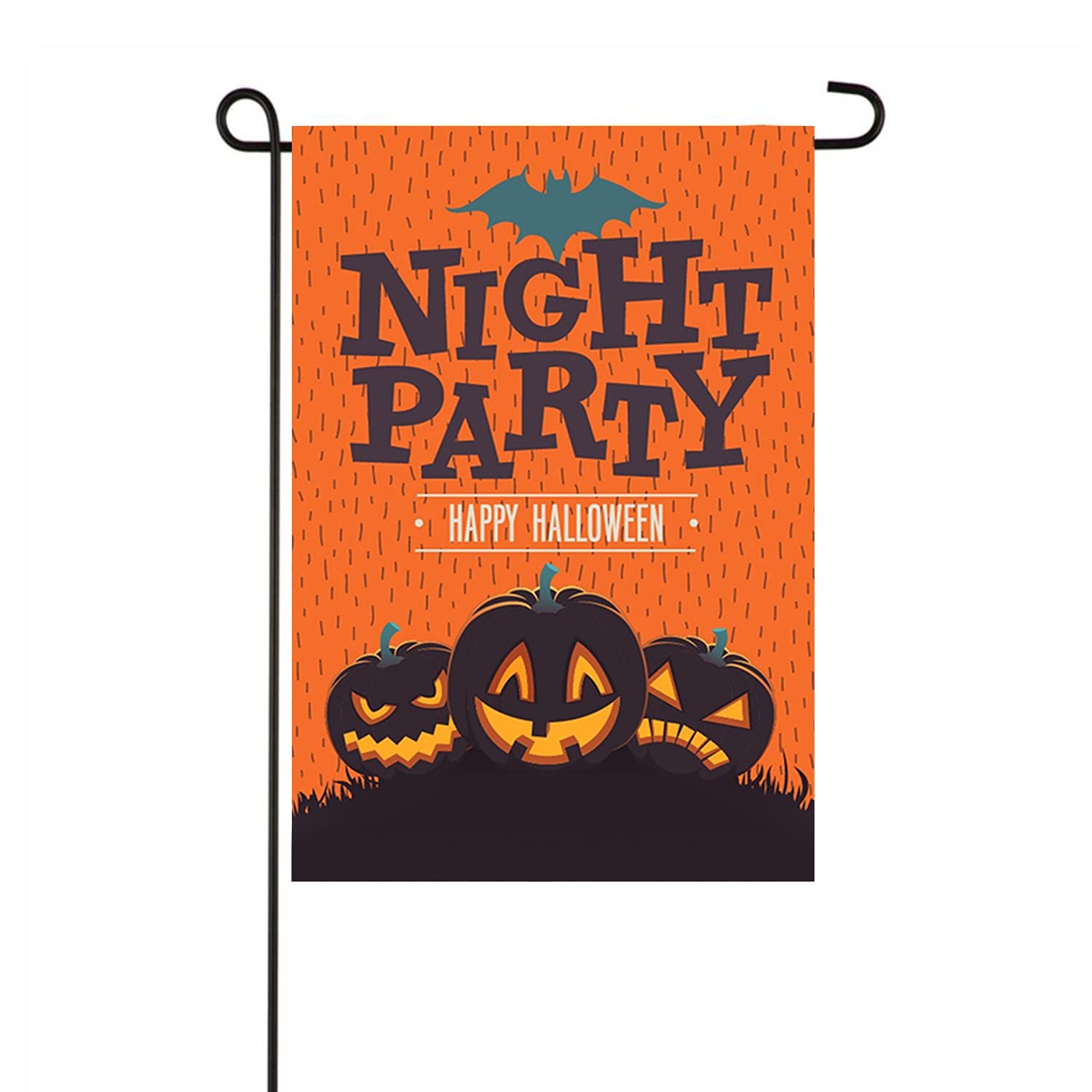 Happy Halloween Garden Flag ,Trick or Treat Letter,Skeleton Crow Pumpkin Yard Outdoor Decoration