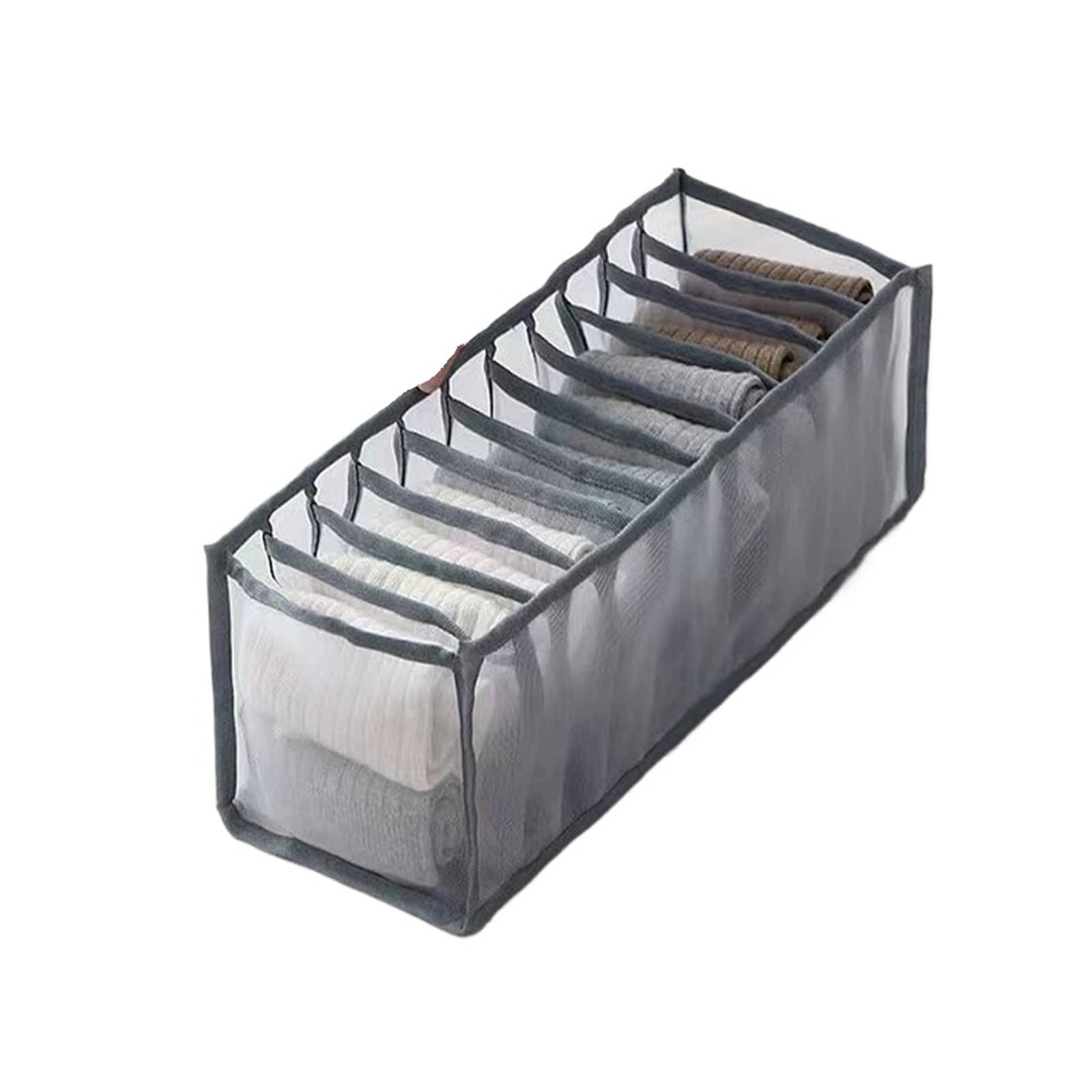 Fjoadnvm 1Pcs-Gray 11Grid Drawer Dividers Underwear Drawer Organizer Storage Box Gruds Foldable Closet Organizers Trancparent Mesh Divider For Underpants Socks Bra(1Pcs-Gray 11Grid)