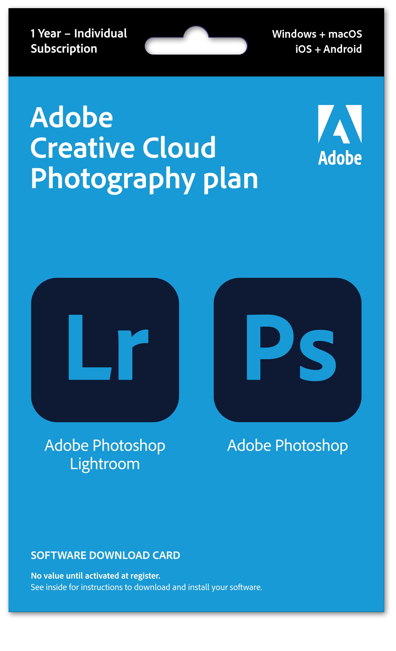 Adobe Creative Cloud Photography Plan 12 Monate Subscription 1 Gerät PC/Mac Download
