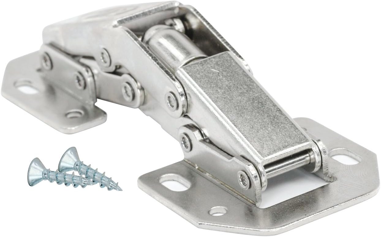 Rok Hardware Non-Mortise 90 Degree Concealed Self Close Easy to Install Steel Cabinet Door Hinge ROKNM90 (4 Pack)