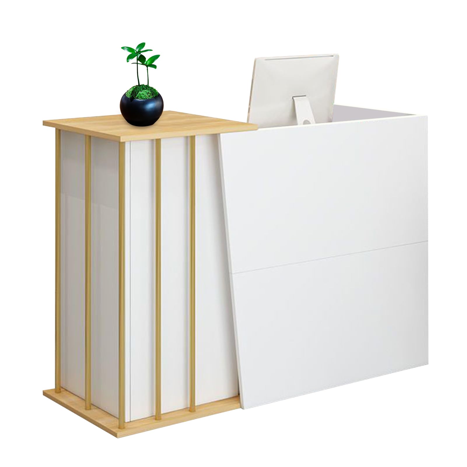Comptoir d'accueil professionnel en bois 120 cm avec tiroirs verrouillables GAOXIAO C