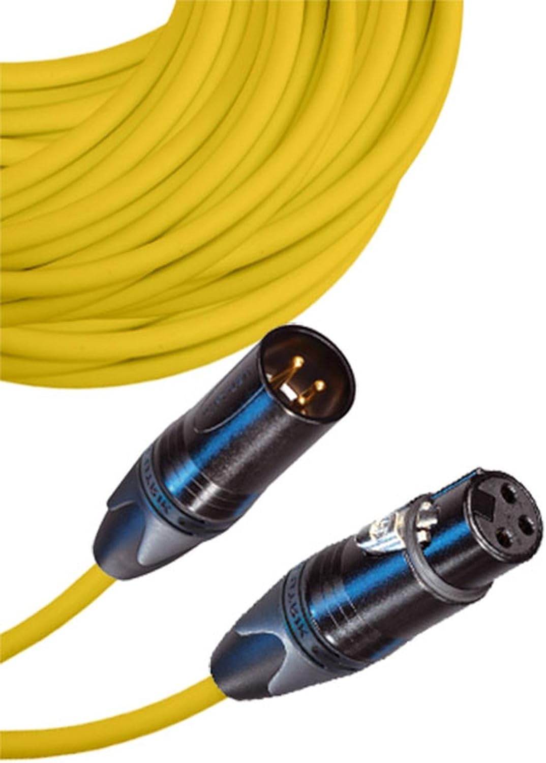 Male to Female XLR Cable with Neutrik NC3 Connectors and Premium 20ga wire - 80: FT long: Yellow