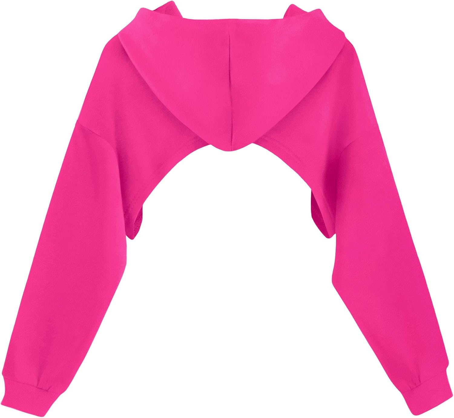 Girls Super Cropped Hoodie Drop Shoulder Pullover Long Sleeve Crop Top - Image 2