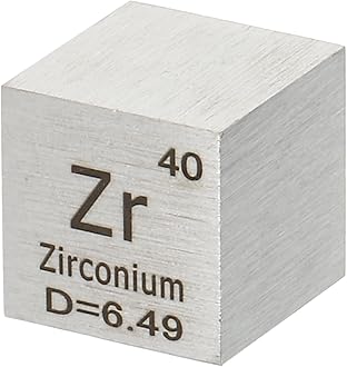 PATIKIL Zirconium Cube, 10mm Zr Density Cube High Density Element Cube Unique Metal Cube Periodic Table of Elements Collections Lab Experiment Teacher Scientific Classes