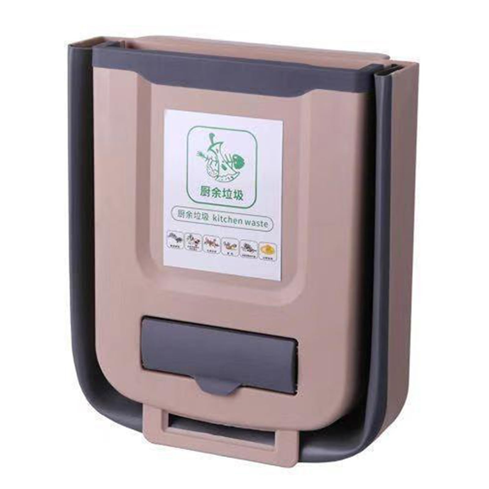 Jazuaiao 7L / 10L Wall Mounted Kitchen Trash Can Large Capacity Kitchen Garbage Hanging Bin for Bathroom Wall Mounted
