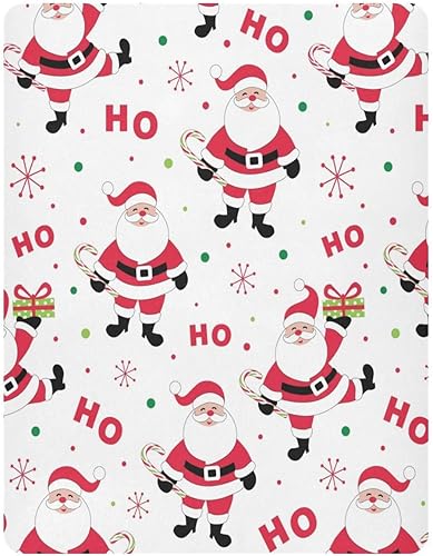 Kigai Sábana bajera ajustable de cuna de Papá Noel para bebé, niños y niñas, extra suave, transpirable, para colchones estándar de cuna y niños