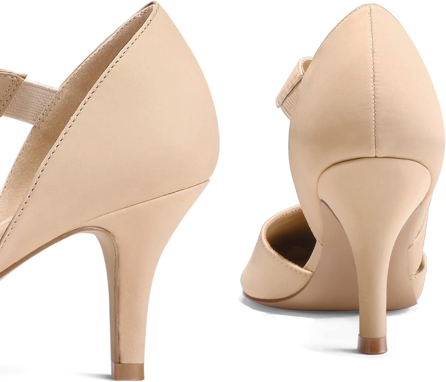 mysoft Women's Pointed Toe Low Stiletto Heel Dress Pumps Shoes - Available in Wide Sizes - Image 6