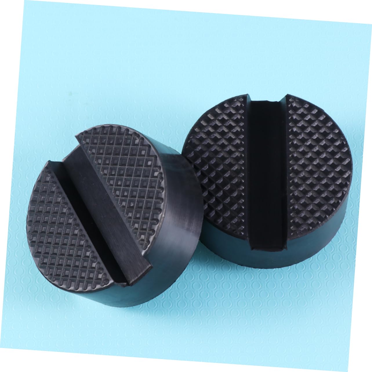 Patins De Cric En Caoutchouc - Lot De 2 - 12x12x3 Cm - Pour Stabiliser Cric Hydraulique, Remorques, Camping-cars