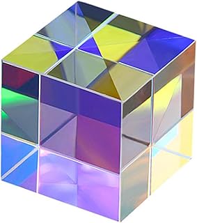 Magic Prism Cube,K9 Crystal Glass Prism Cube,Dispersion Prism X-Cube for Physics Teaching Art Decor Photography Props