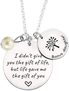 Stepdaughter Gift - I Didn't Give You the Gift of Life But Life Gave Me the Gift of You - Family Tree Pendant Necklace Step Daughter Gifts from Stepmom or Stepdad