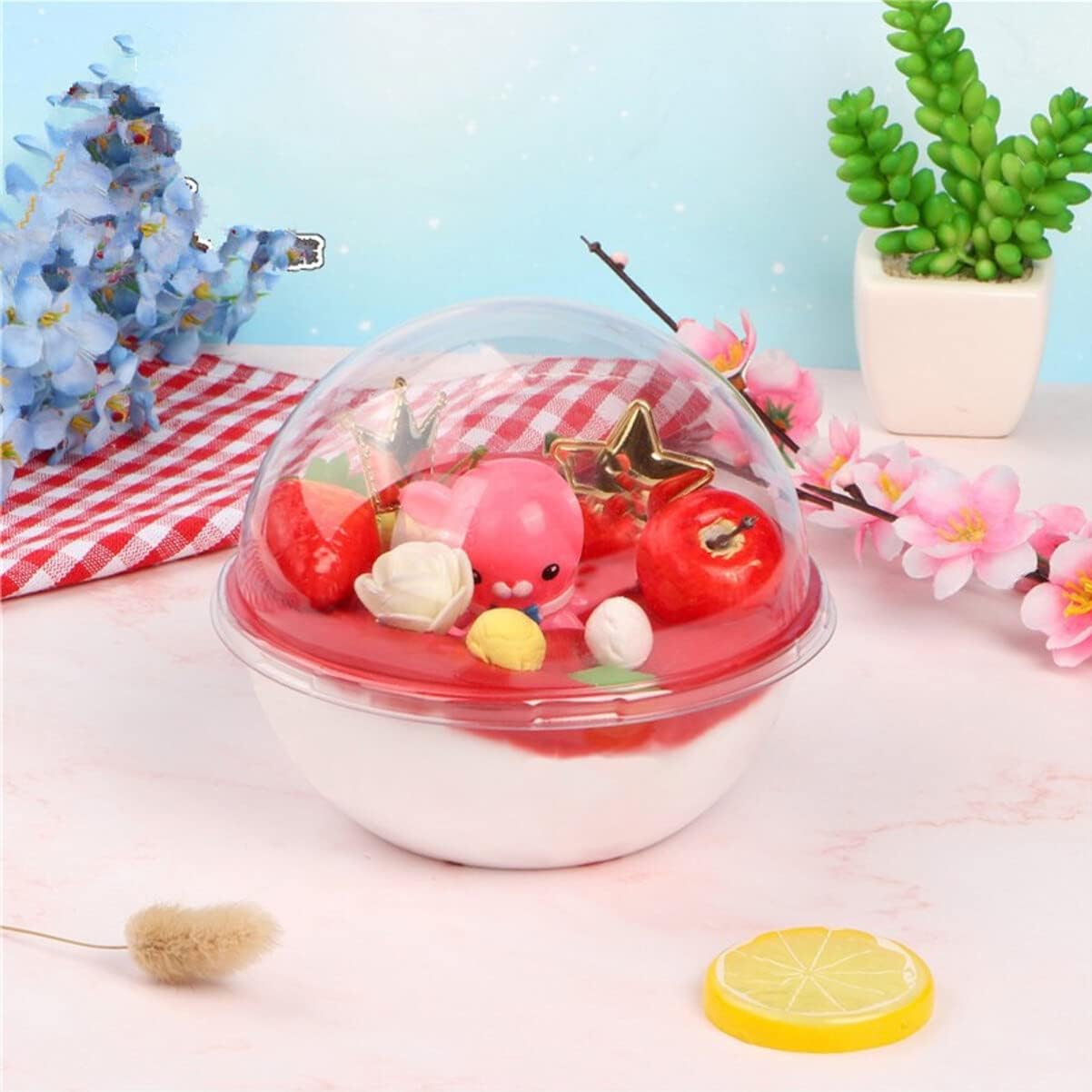 Hemoton 10 Pack Half Ball Clear Plastic Candy Dome Candy Holders Chocolate Holder Money Holder Transparent Plastic Clamshell Packing Covers Clear Fillable Ornament Ball for Christmas 350ml