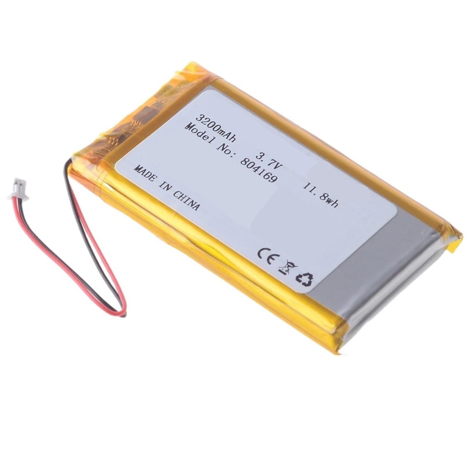 804169 3,7 V 3200 mAh, 1 pièce(2.54 3Pin)
