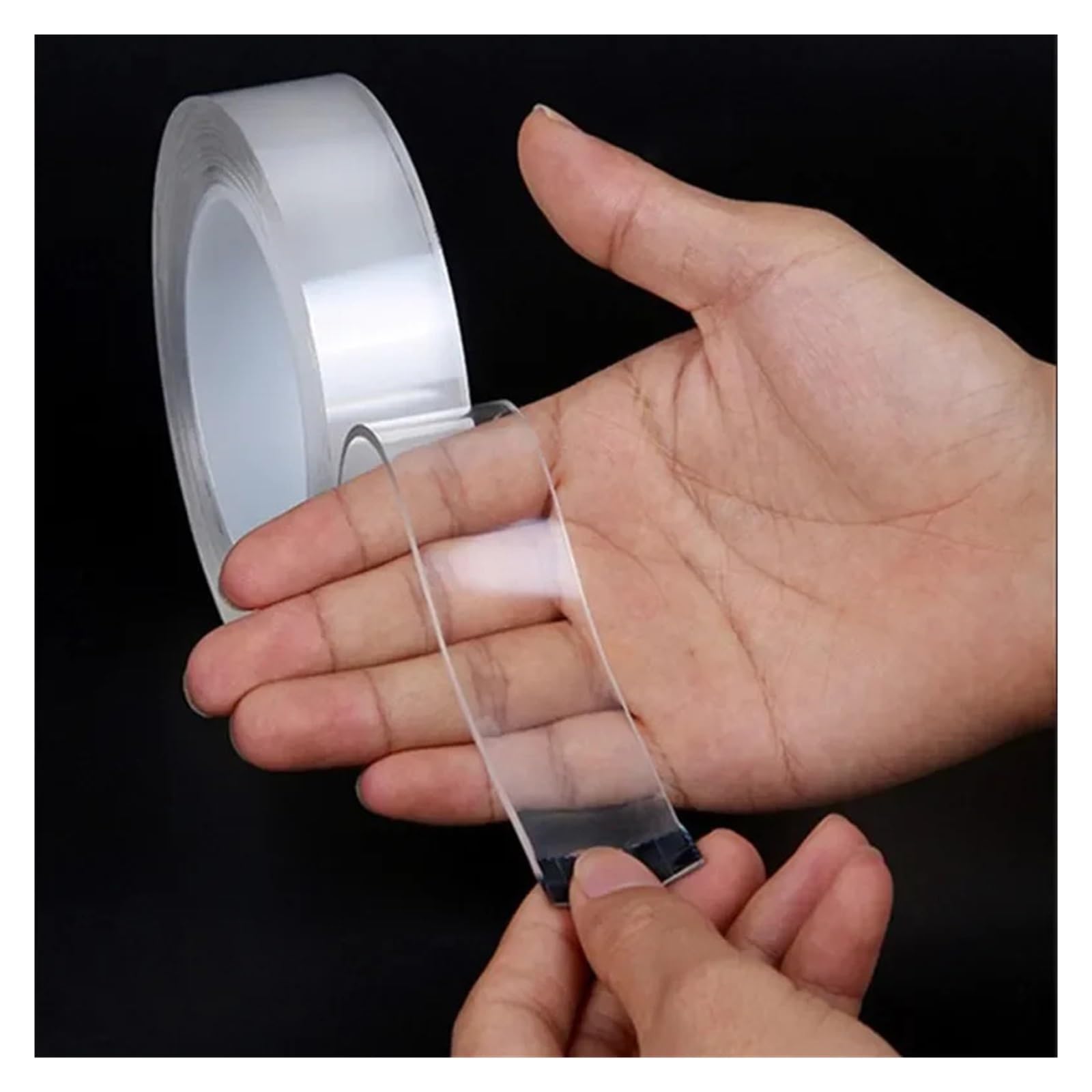 Nastro adesivo biadesivo trasparente, Nastro biadesivo trasparente riutilizzabile da 1/10 m, lavabile, for bagno, cucina, casa, gekkotape(3cmx3 Meters)
