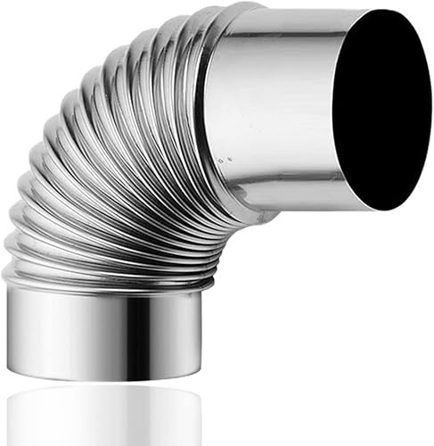 Eagles Codo de tubo de estufa, codo de horno de 90 grados, extensión de chimenea de acero inoxidable, tubo adaptador de conducto de intercambio,