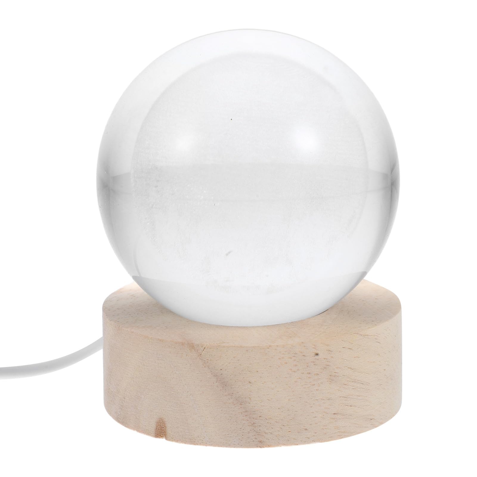 Moon Crystal Ball Night Light 6cm LED Celestial Projection Lamp USB Powered Decorative Ambient Light for Bedroom Home Décor